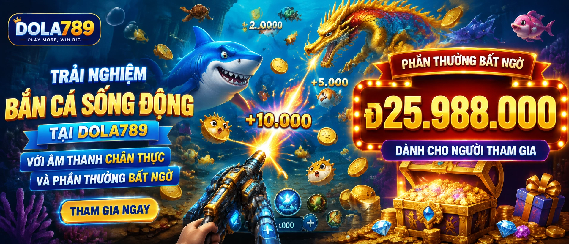 Game Bắn Cá Boss với boss fish và vũ khí đặc biệt