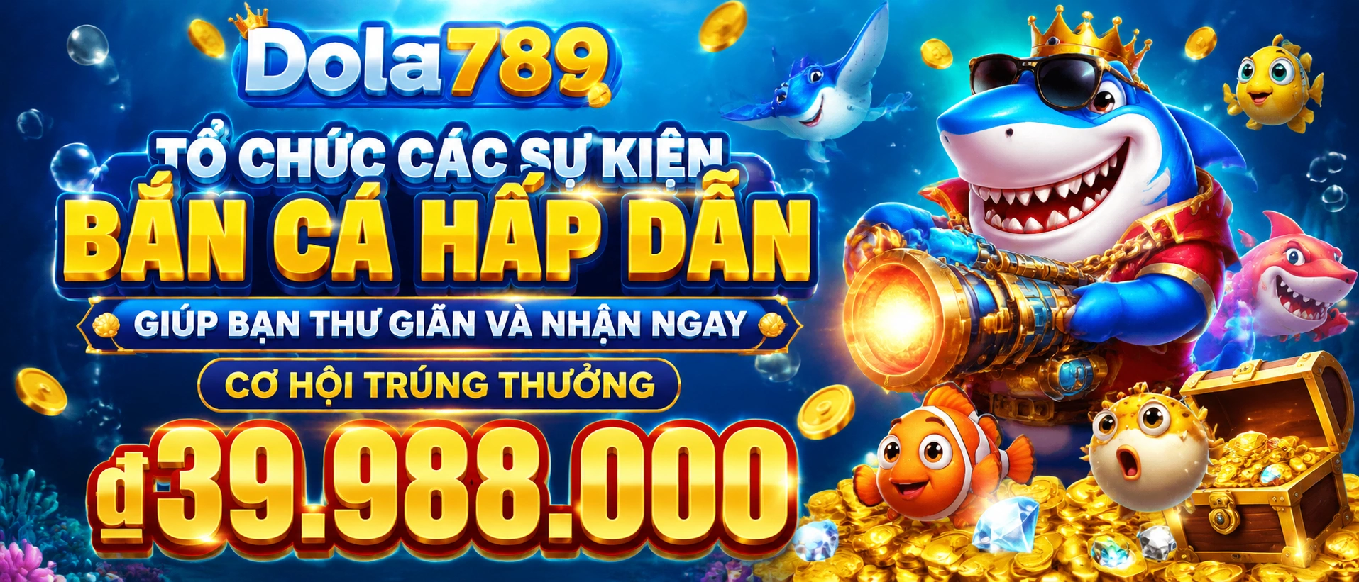 Giao diện danh mục Bắn Cá với chủ đề đại dương và nhiều sảnh game