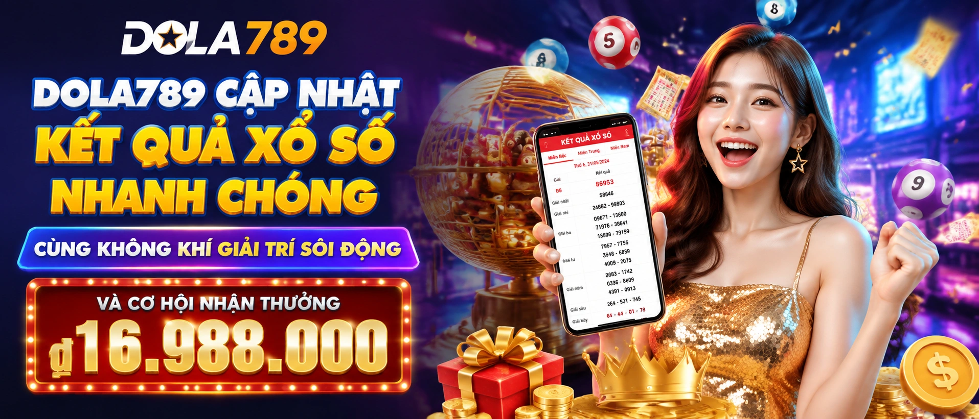Giao diện Xổ Số DOLA789